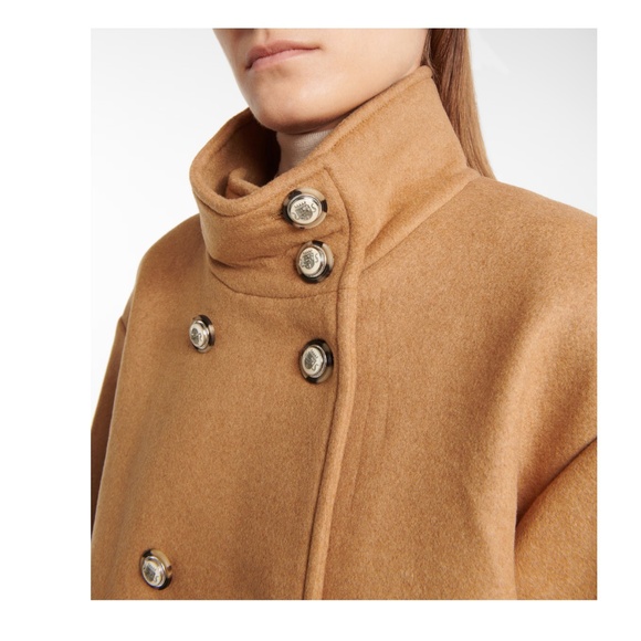 $1112 Veronica Beard Cassie Double-breasted Wool-blend Coat In Brown Beige - Picture 6 of 11